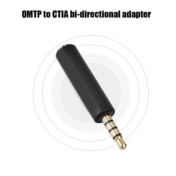 3,5 mm hovedtelefonadapter, OMTP til CTIA konvertering, sort (3 stk)