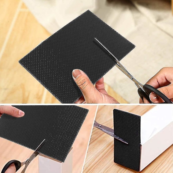 Sklisikker selvklebende gummifotputer Sort Funiture Stolputer Protector Gulvbeskyttere Square 2pcs