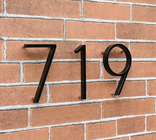 【BQ】Husnummer i rustfritt stål - 5, moderne hagedør postkassenummer-FF-