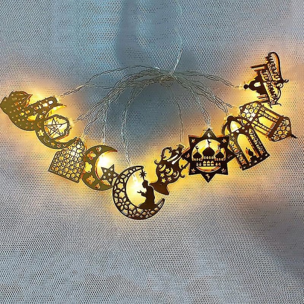Ramadan Eid String Light Varm Hvit Atmosfære Eid Lykter Lys Muslim Lampe Dekor Hjem Party Gave Combination 3