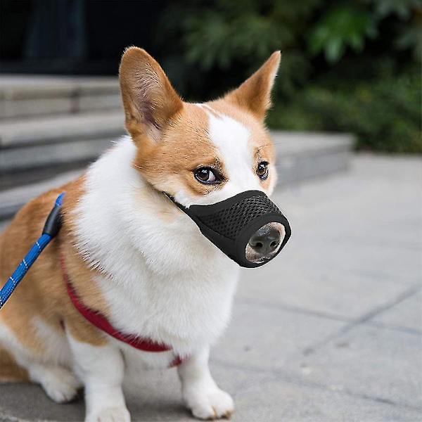 Mjuk hund munkorg Anti-biting Barking Mesh Andas husdjur cover Black L