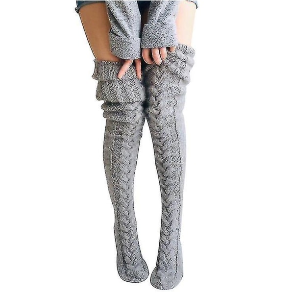 Kvinders strikkede sokker over knæet Lange rørforlængede luvstrømper