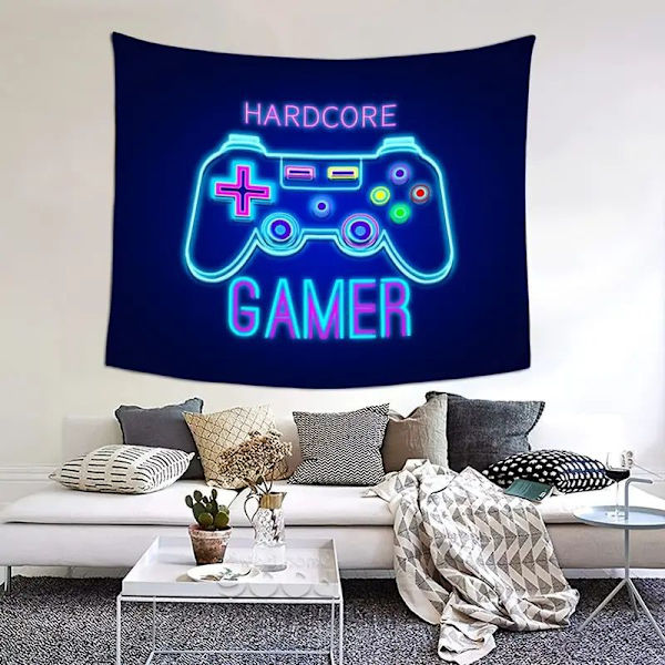 Säsongsbetonade semesterdekorationer Gobeläng Cool Neon Gaming Gobeläng Vägghängande Gamer Room Dekor Affisch Gobeläng, presentidéer för pojkar Xinda