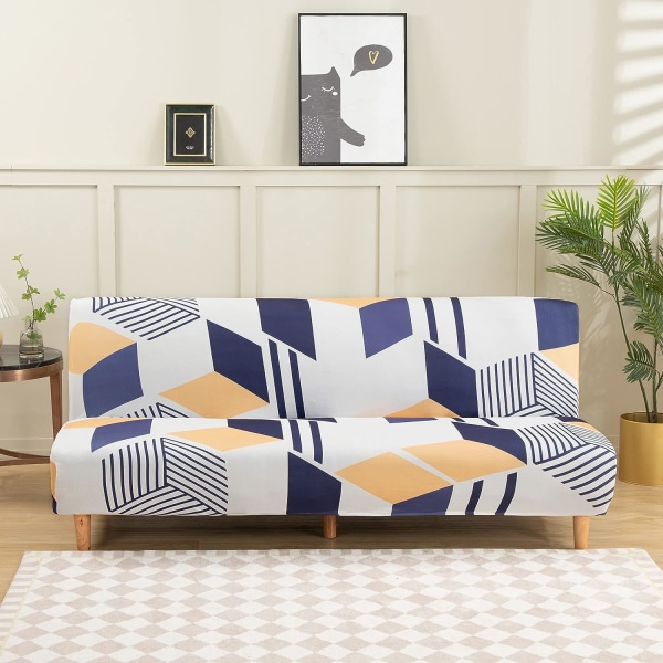 Kädettömän sohvan cover Modern Print 3 istuttava käsivarreton sohvan päällinen 180-210cm