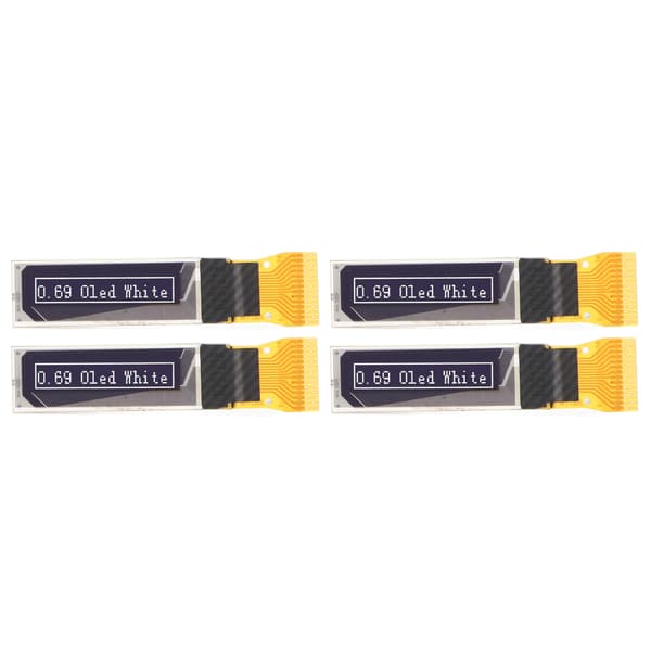 4 stk. 0,69in LCD-displaymodul Digitalt kort 96x16 SPI IIC-interface 14-benet tilbehørssæt