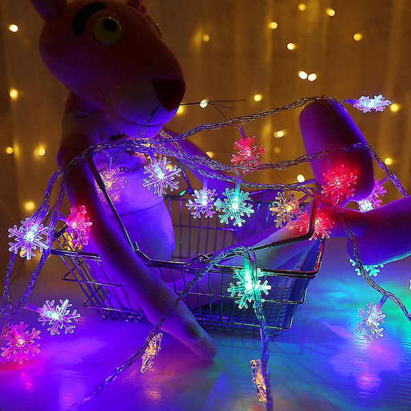 Julljus, snöflingaljusslingor Batteridrivna vattentäta Fairy Lights 19,86 fot