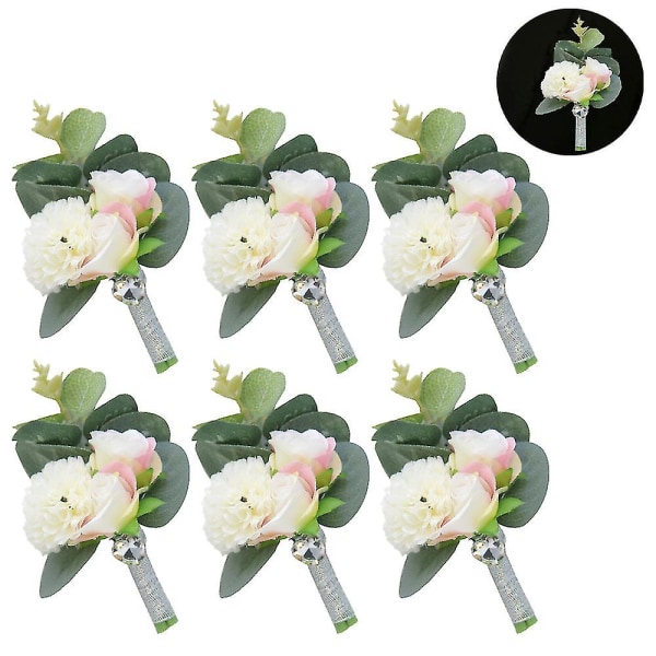 Artificial Rose Boutonniere & Corsage Set Rose Silke Flower For Wedding