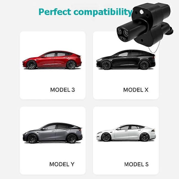 Til CCS2 til Tesla EV-adapter Opladningsstik AC+DC 250A-adapter EV-opladningsforbindelsesadapter Hurtigopladningsadapter Black