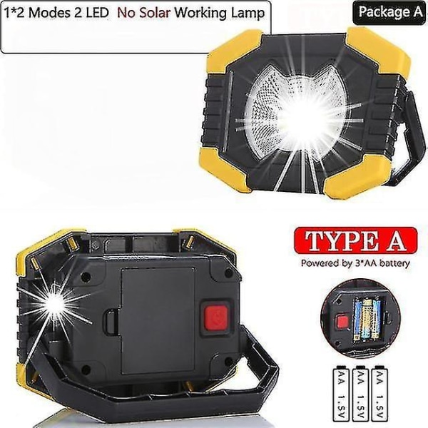 100w Led 180 graders justerbart lys med innebygd batteri Spotlight Oppladbar (en pakke)