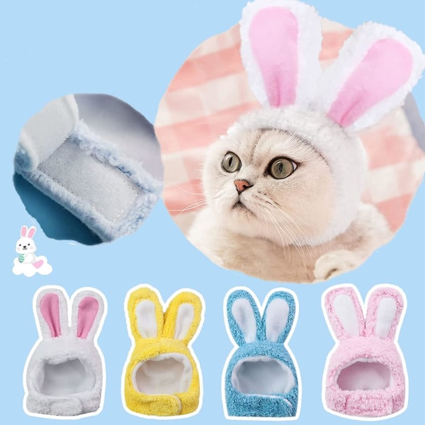 Bunny Ear Cat Hat, Pet Huvudbonader Justerbar Husdjurskostym Pannband För Kattunge Valp För Husdjur Cosplay Temafest Festivaldekor Blue