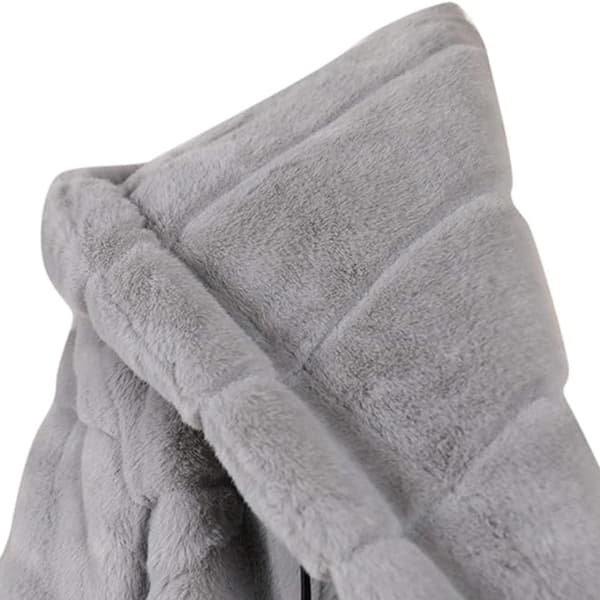 【BQ】Pälsjacka för damer med huva, plusstorlek, lång kofta, vinterjacka, varm vinterjacka i fuskpäls (XL)-FF-