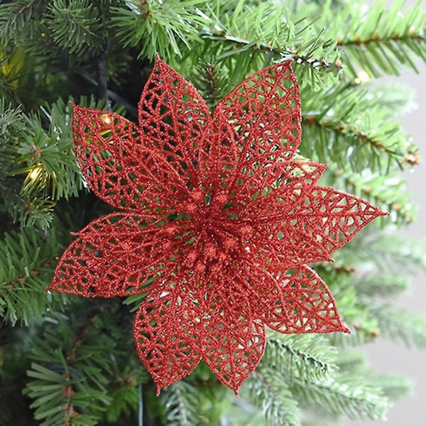 1kpl Joulukukkasimulaatio Kultajauhekukka Joulukuusi riippuva riipus Reop Ornament Koriste Kukka & C
