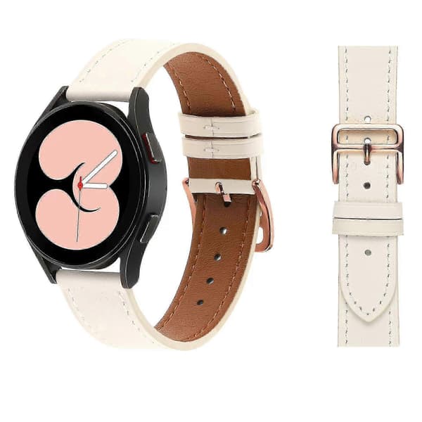 Urrem i PU-læder med guldspænde, 20 mm, til Garmin Vivoactive 5/Venu 2 Plus/Venu Sq - B White