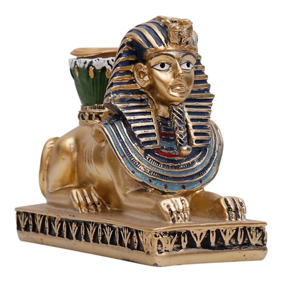 Lysestage Til Wick Candle Egyptisk Farao Lysestage Resin Statue Housewarming Gaver C