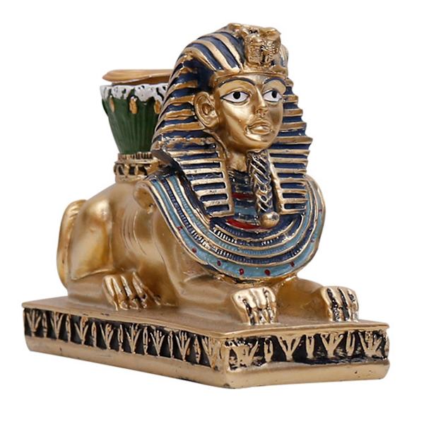 Lysestake For Wick Candle Egyptisk Farao Lysestake Resin Statue Innflyttingsgaver C