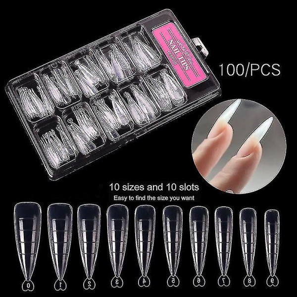 100 st Poly Nail Gel Quick Building Form Nail Dual Forms Finger Extension Nail Art Uv Builder Enkelt att hitta nagelverktyg