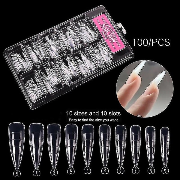 100 st Poly Nail Gel Quick Building Form Nail Dual Forms Finger Extension Nail Art Uv Builder Enkelt att hitta nagelverktyg