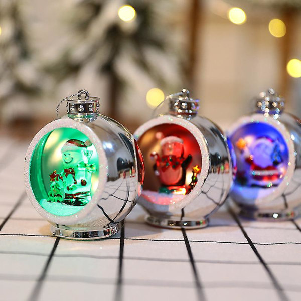 Christmas Ball LED Light Money Snowman Christmas Tree Hanging Ornament Home Party Decoration