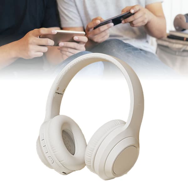 Bluetooth trådløst gaming headset multifunksjon HiFi stereo støyreduserende sterk bass Bluetooth hodetelefoner perlehvit
