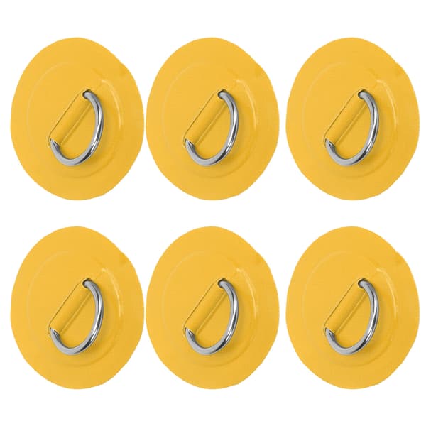 6 st Inflatable Båtd-Ring Pad Patch PVC Hållbar Marin Rostfritt Stål Fast Spänne (Gul)