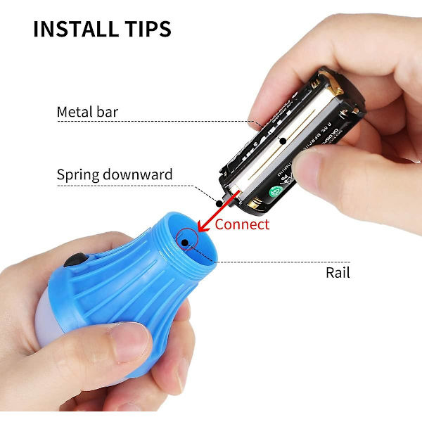 Batteridrevet campinglys, bærbar LED-lyspære for telt, 3 lysmoduser, dress for camping, fotturer, fiske, strømkutt, batteri inkludert, pa Hook bule