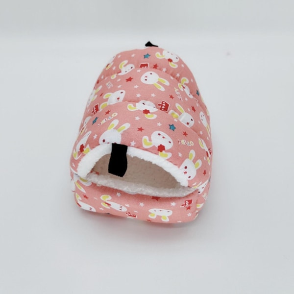 Hamster Bed Cave Mysigt Hamster House Rosa tecknat mönster Pink Cartoon Pattern