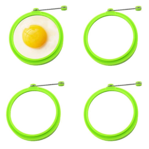 4 stk silikoneggring, eggeringer non-stick, eggkokering, perfekt stekt eggform eller pannekakeringer