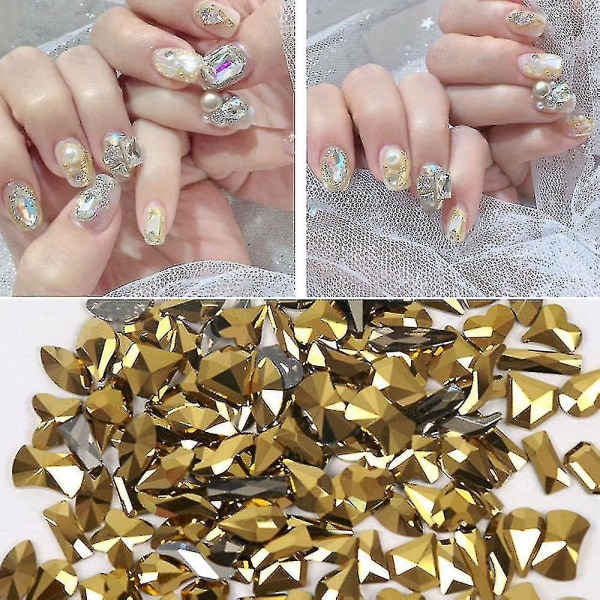 100 stk 3d Nail Art Rhinestones Multi Shape Mix Nail Crystal Shiny Nail Diy-dekorasjon