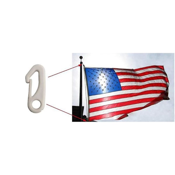 4 Pcs Flagpole Clip Hook Nylon Flagpole Attachment - Attaches Flags To Flagpoles With Strings