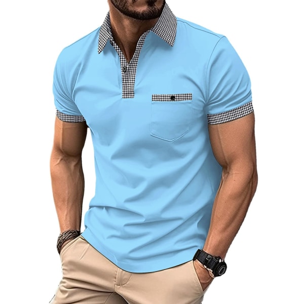 Stilfulla sportpikétröjor för män mörkblå L