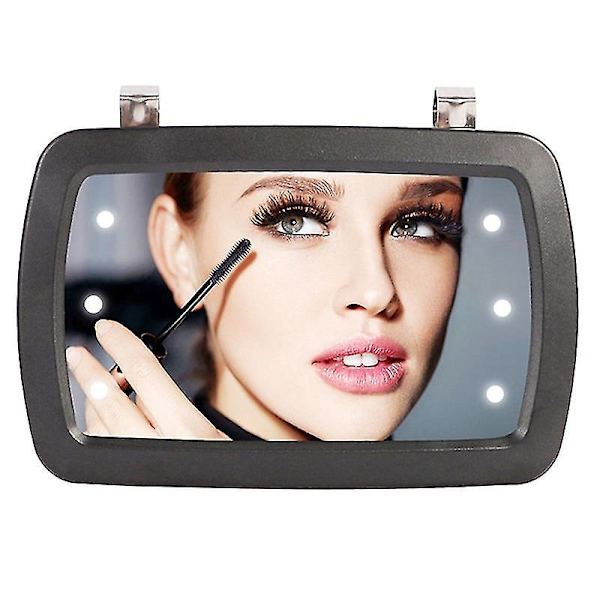 6 Led bil Solskydd Sminkspegel Touch Switch High Clear Innerspegel Hd Universal 170*110mm-ej batteri
