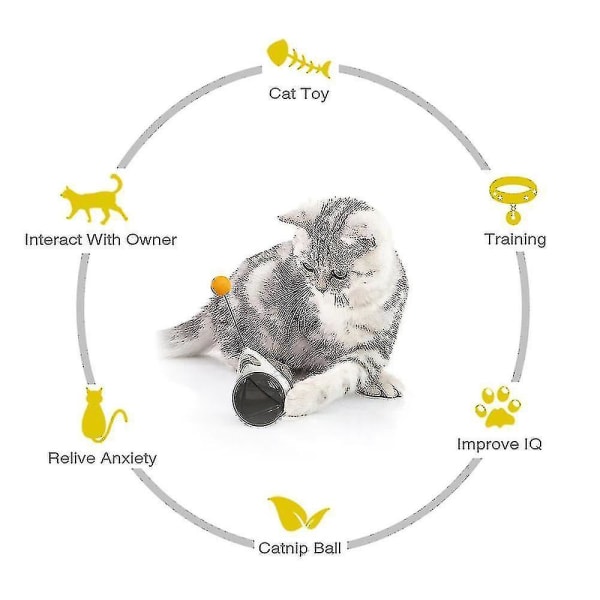 Hhcx-tumbler Swing Toys For Cats Kitten Interactive Balance Car Cat Chasing Toy With Catnip(black)