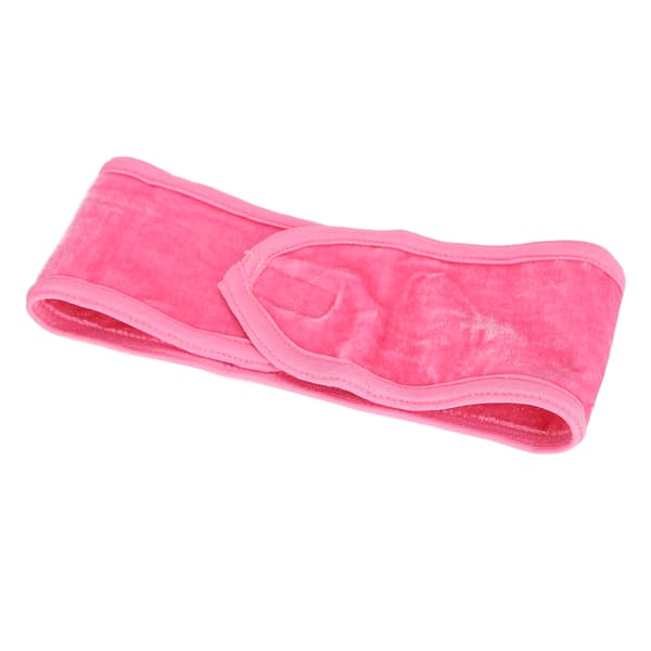 Justerbart Stretch Ansiktsinnpakning Hodebånd Spa Hodehåndkle for Sport Sminke Dusj Bade Rosa