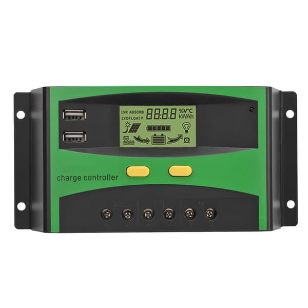 Solar Charge Controller LCD Strømdisplay Automatisk Genkendelse Intelligent 12V 24V 30A Regulator