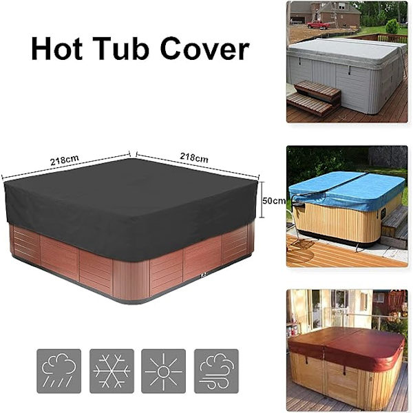 Cover för spa, badtunna, pool, 200x200x30CM