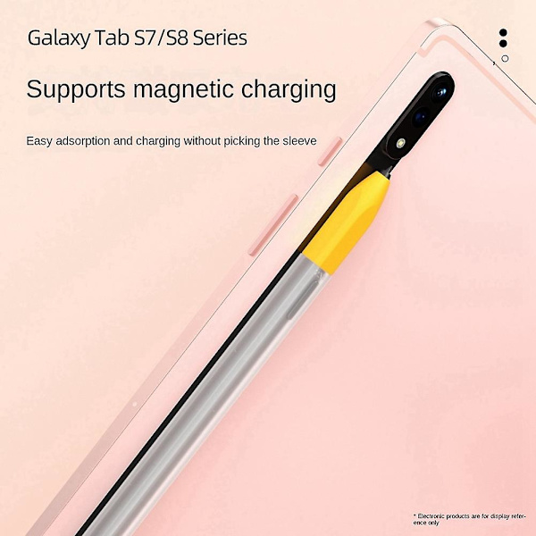 For Galaxy Tab S7/s8 Stylus Pennedeksel Nettbrett Stylus Pennehylse Ikke-anti-fall beskyttelsesveske Yello Yellow