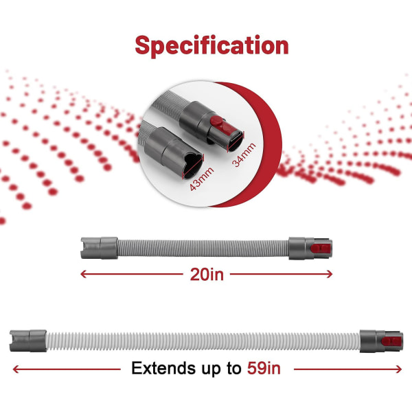 Rörslang för Dyson - Stretchförlängningsslang, tillbehörsbyte för Dyson V7 V8 V10 V11 sladdlösa dammsugare