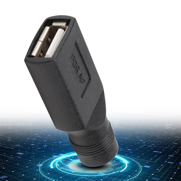5 stk. datamaskin mini USB hunn-grensesnitt til DC5.5 x 2.1 hunn-hode adapterkontakt