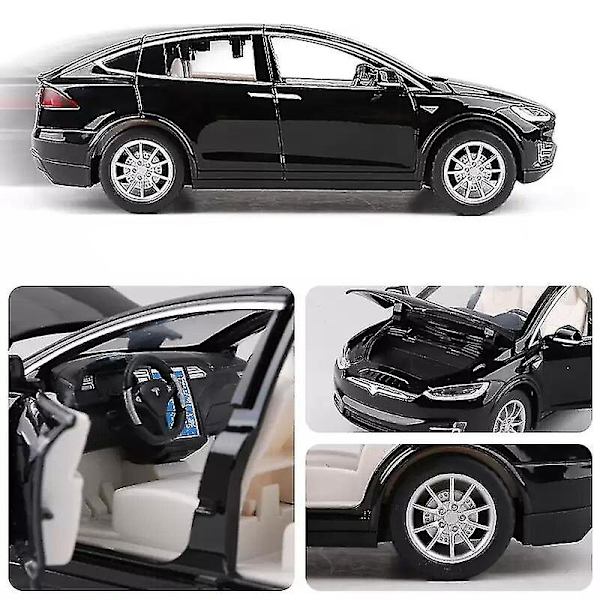 Hhcx-1:24 Tesla Model X Legeret bilmodel Diecast Metal Simulering Legetøjsbilmodel