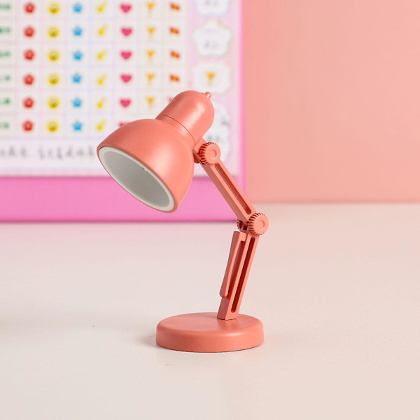 2 stk Mini liten bordlampe Led sammenleggbar bærbar liten nattlampe Magnetisk sug varm farge Øyebeskyttelse Lesebordlampe med klips LDO2-Rose Red