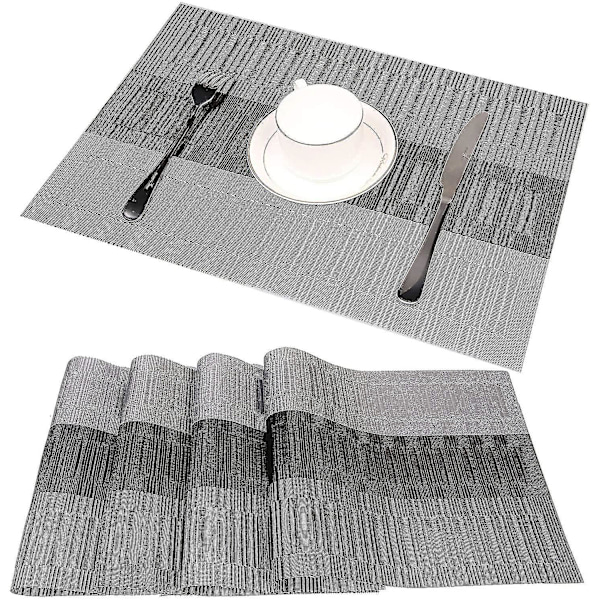 6 set lautasalustoja, pestävät pöytämatot, pyyhittävät tabletit, set kpl 45x30 cm
