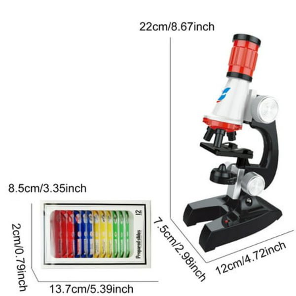 Barnmikroskop Set Creative 1200X Science Microscope Educational Toy