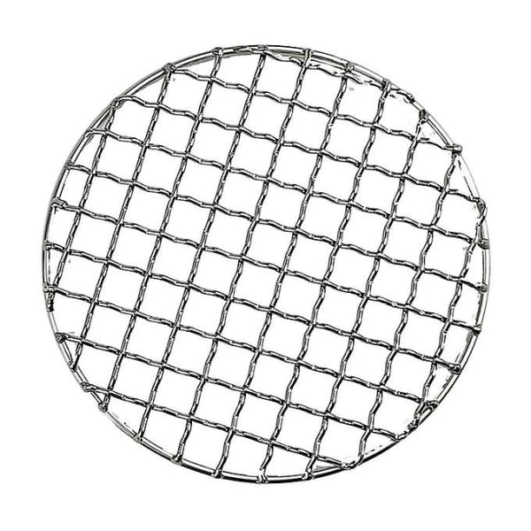 1st Bbq Grill Mesh Matta Bärbar Grill Mesh Net Enkel Silver Rund