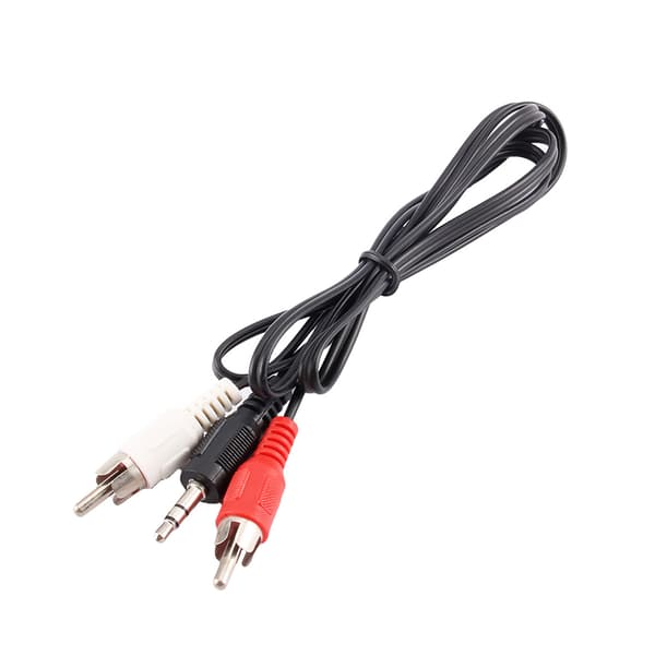 3,5 mm han til 2 RCA hun lydadapterkabel