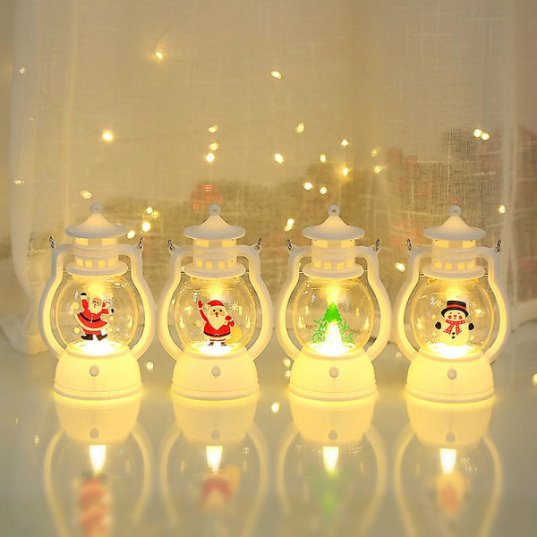 Retro Flameless Mini Christmas Lantern Bord Centerpiece Led Lantern Xmas Decor A