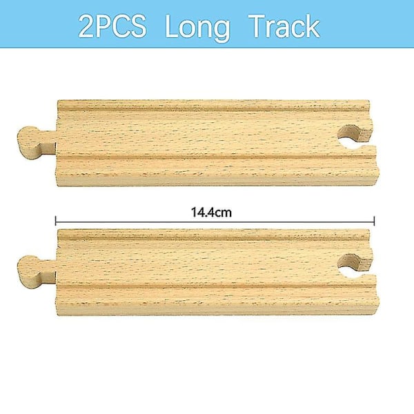 Hhcx-wooden Track Railway Toys Beech Wooden Train Track Accessories Fit Biro All Tracks Educational Toys For Children 14.4cm-2pcs