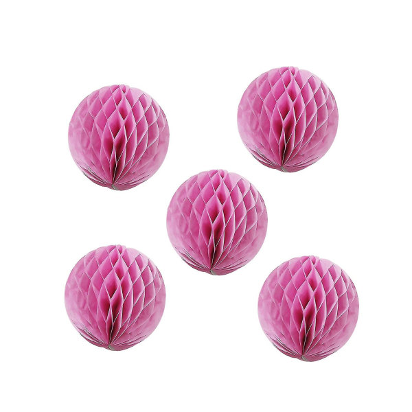 5pcs 6inch Solid Color Tissue Paper Pompom Ball Hanging Wedding Party Decor Pink