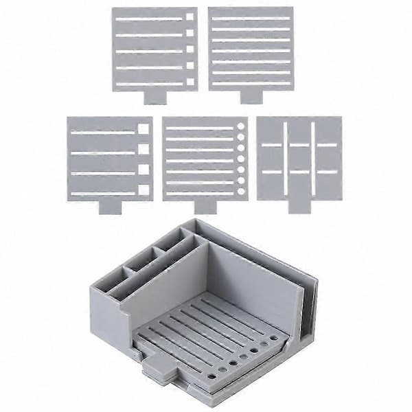 Holder til sticky notes med skabelon, 3x3/4x4 sticky note holder, notesblok arrangør til kontoret, grøn Gray