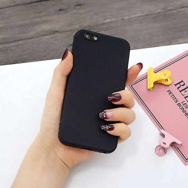 För Iphone 6 Plus & 6s Plus Magic Cube Frosted Silikon Stötsäker Heltäckande Case(svart)