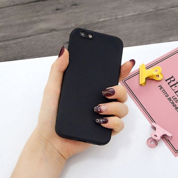Iphone 6 Plus & 6s Plus Magic Cube Frosted Silicone Iskunkestävä koko peittävä case(musta)